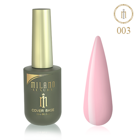 Купити Кольорова база для нігтів Milano Luxury Color Cover Base 03 (15 мл, каучукова, рожева) , ціна 235 грн, фото 1