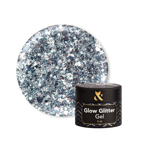 Купить Гель-глиттер для дизайна F.O.X Glow Glitter Gel 001 5мл , цена 135 грн, фото 1