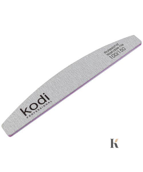 Купити №96 Пилка для нігтів Kodi "Півмісяць 100/150 (колір: сірий, розмір:178/28/4) , ціна 37 грн, фото 1