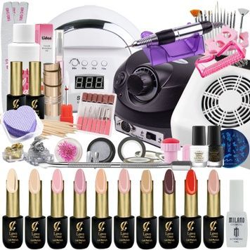 Купить Стартовый набор для маникюра с 10 гель-лаками с лампой UV/LED SUN R1, фрезером ZS-601, вытяжкой DC-001A , цена 2 050 грн, фото 1