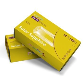 Купить Перчатки нитриловые MediOk Solar Sapphire, желтые, 100 шт , цена 220 грн, фото 1