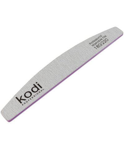 Купити №95 Пилка для нігтів Kodi "Півмісяць 180/220 (колір: сірий, розмір:178/28/4) , ціна 37 грн, фото 1