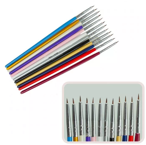 Купити Набір пензлів для малювання 000#, 12штук, кольорові ручки , ціна 134 грн в магазині Qrasa.ua