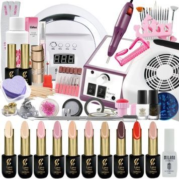 Купить Стартовый набор для маникюра с 10 гель-лаками с лампой UV/LED SUN R1, фрезером LINA 2000, вытяжкой DC-001A , цена 1 870 грн, фото 1