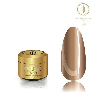Купить Гель для дизайна Milano Metalic Painting Gel №3 (6 мл, бронза) , цена 140 грн, фото 1