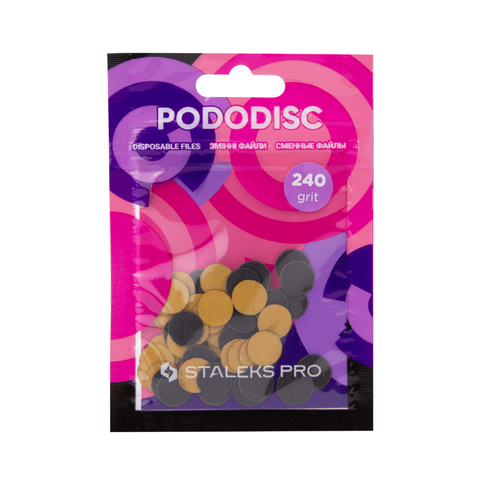 Змінні файли для педикюрного диска 240 грит STALEKS PRO PODODISC XS 50 шт PDF-10-240, Україна