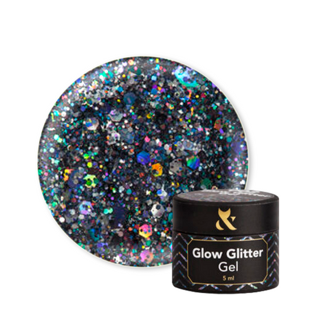 Купити Гель-гліттер для дизайну F.O.X Glow Glitter Gel 003 5мл , ціна 135 грн, фото 1