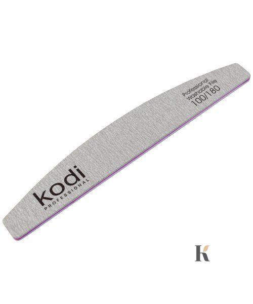 Купити №94 Пилка для нігтів Kodi "Півмісяць 100/180 (колір: сірий, розмір:178/28/4) , ціна 37 грн, фото 1