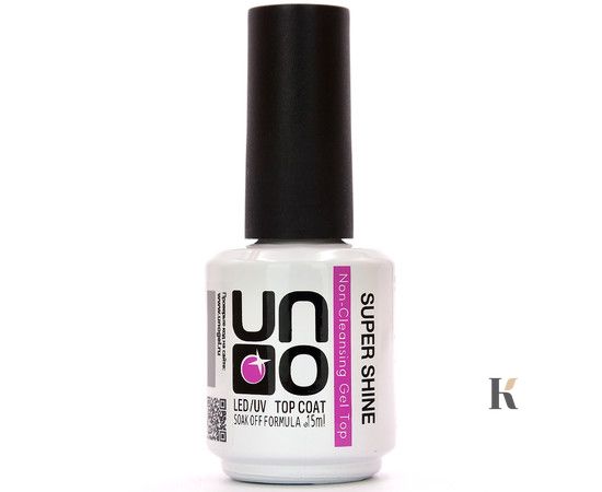 Купити Топ для нігтів UNO Super Shine Non-Cleansing Top (15 мл, без липкого шару) , ціна 106 грн, фото 1