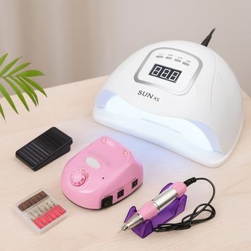Набор маникюрной техники: лампа SUN X5 Max White + фрезер Nail Master ZS-603 PRO 65W