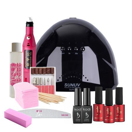 Купити Стартовий набір для манікюру гель-лаком KODI з лампою UV/LED SUNone (48 W) та фрезером Nail Drill YRE (20000 об/хв) Black , ціна 650 грн, фото 1
