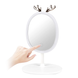 Зеркало овальное с LED подсветкой для макияжа с держателем бижутерии (Белый) (W-27)