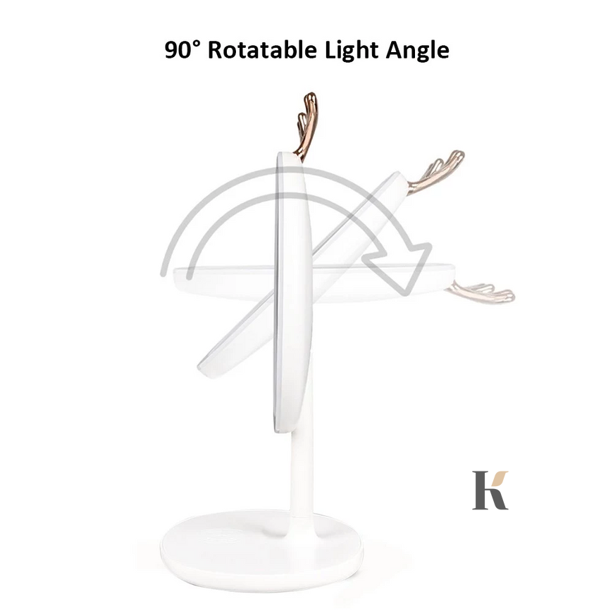 Купити Дзеркало овальне з LED підсвічуванням для макіяжу з тримачем біжутерії (Білий) (W-27) , ціна 310 грн, фото 3