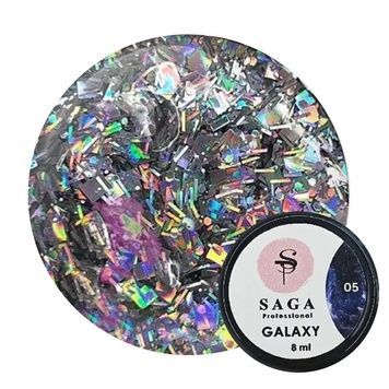 Купити Гель Saga Professional Galaxy glitter №05 (8 мл, прозорий з голографічними частинками) , ціна 120 грн, фото 1
