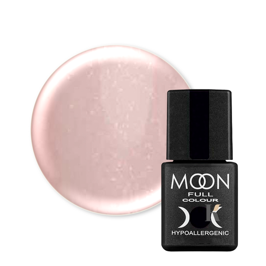 Гель-лак Moon Full Opal №504 (ніжно-рожевий напівпрозорий з дрібним золотистим шиммером), Opal, 8 мл, Шимер/мікроблиск