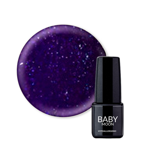 Гель-лак BABY Moon Dance Diamond №009 фиолетовый с серебристым шиммером, Baby Moon, 6 мл, шиммер/микроблеск