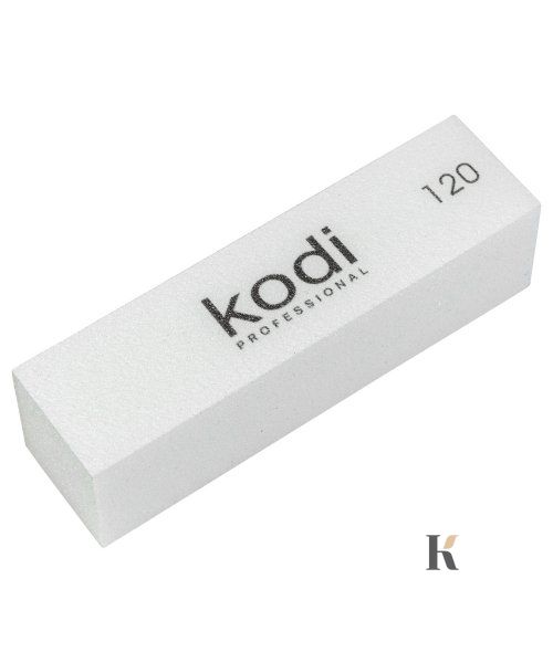 Купити №174 Баф-брусок Kodi, абразивність 120 (колір: білий, розмір:95/25/25) , ціна 37 грн, фото 1