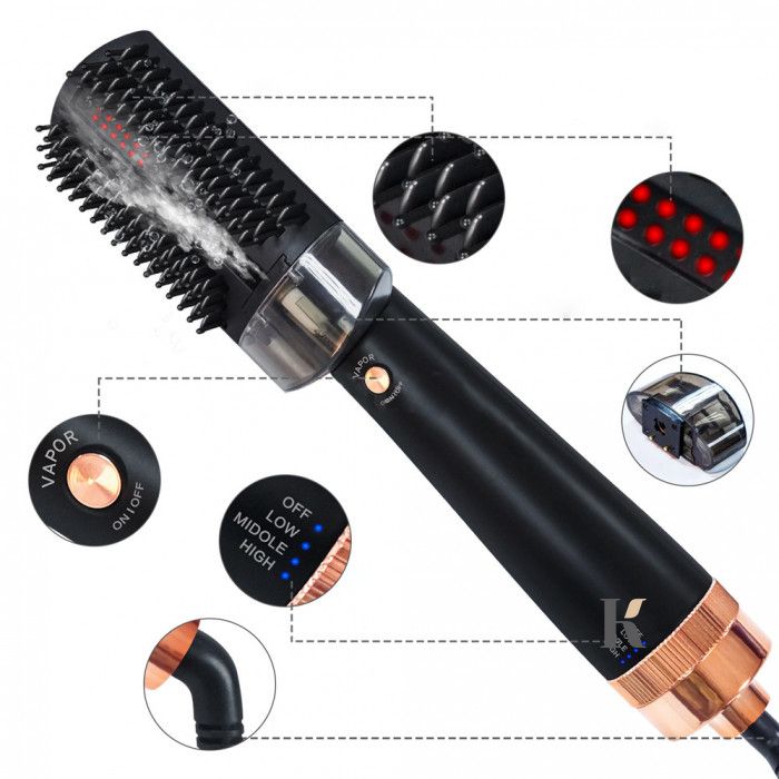 Купити  Фен Браш для вирівнювання Hair Steam Brush Infrared Spray Hot Air Comb 3в1 , ціна 799 грн, фото 4