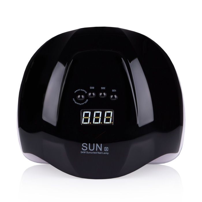 Купити УФ LED лампа для манікюру SUN X 54 Вт Чорна (з дисплеєм, таймер 10, 30, 60 і 99 сек) , ціна 299 грн в магазині Qrasa.ua