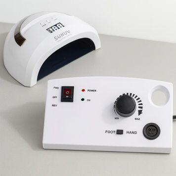 Набор техники для маникюра 2в1: лампа SUN R1 48W + фрезер ZS-602 Pink