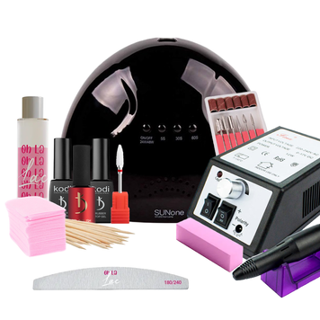 Купити Стартовий набір для манікюру гель-лаком KODI з лампою UV/LED SUNone (48w, black) та фрезером Lina Mersedes 2000 (black) , ціна 850 грн, фото 1