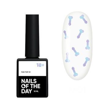 Купить Топ без липкого слоя NAILSOFTHEDAY Top FUN №01 (10 мл, с голографическими камифубуками) , цена 225 грн, фото 1