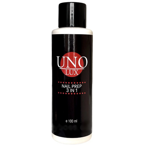 Купити Рідина UNO LUX Nail Prep 3in1 – для знежирення, зняття липкого шару, очищення кистей (100 мл) , ціна 64 грн в магазині Qrasa.ua