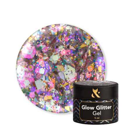 Купить Гель-глиттер для дизайна F.O.X Glow Glitter Gel 007 5мл , цена 135 грн, фото 1