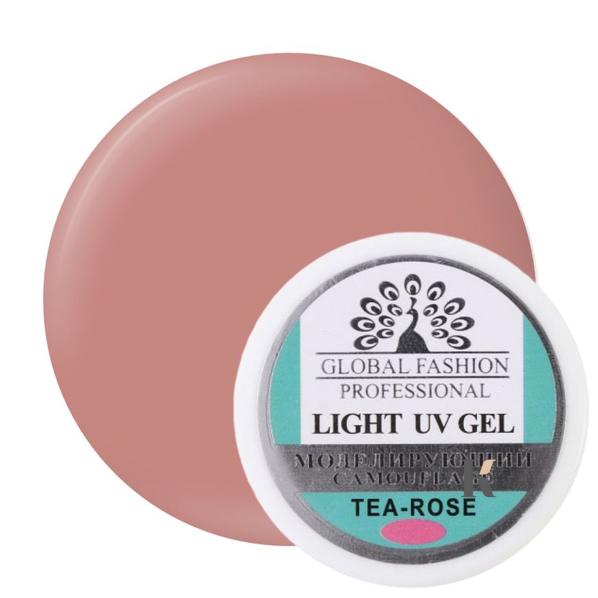 Купити Light гель для нарощування Global Fashion Tea Rose, 15 г , ціна 178 грн, фото 1