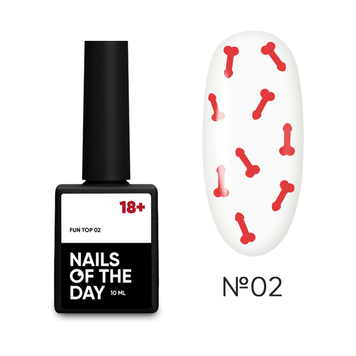 Купить Топ без липкого слоя NAILSOFTHEDAY Top FUN №02 (10 мл, с красными камифубуками) , цена 225 грн, фото 1