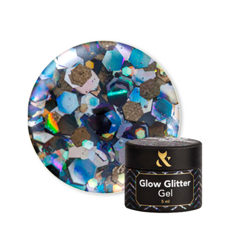 Купити Гель-гліттер для дизайну F.O.X Glow Glitter Gel 008 5мл , ціна 135 грн, фото 1