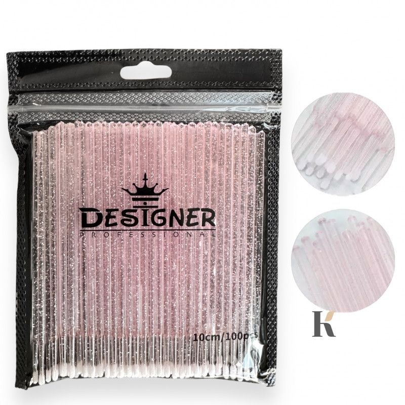 Купити Пластикові мікробраші Designer Ніжно-рожеві 10 см 100 шт , ціна 60 грн, фото 2