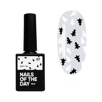 Купить Топ без липкого слоя с камифубуками NAILSOFTHEDAY Top Party №07 (10 мл, с черно-белыми ёлочками) , цена 215 грн, фото 1