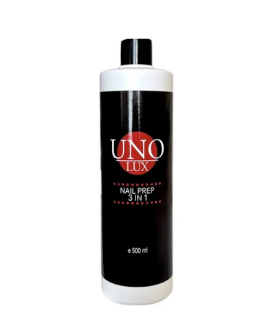 Купити Рідина UNO LUX Nail Prep 3in1 – для знежирення, зняття липкого шару, очищення кистей (500 мл) , ціна 187 грн в магазині Qrasa.ua