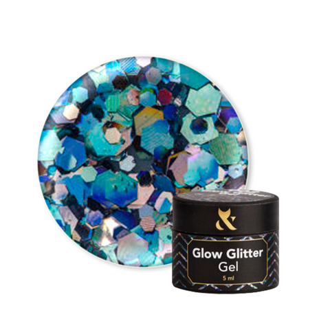 Купить Гель-глиттер для дизайна F.O.X Glow Glitter Gel 009 5мл , цена 135 грн, фото 1