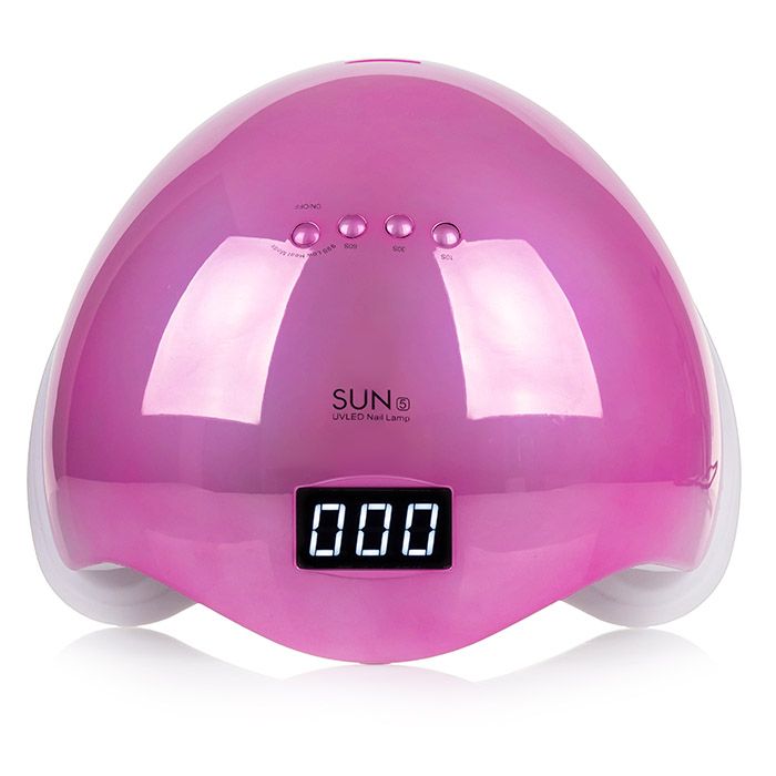 Купити УФ LED лампа для сушки гель-лаку Sun 5 Mirror Pink 48 Вт Дзеркальна Рожева (з дисплеєм, таймер 10, 30, 60 і 99 сек) , ціна 425 грн в магазині Qrasa.ua