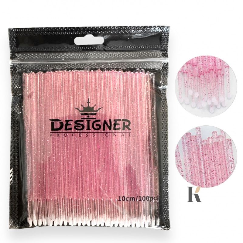 Купити Пластикові мікробраші Designer рожеві 10 см 100 шт , ціна 60 грн, фото 2