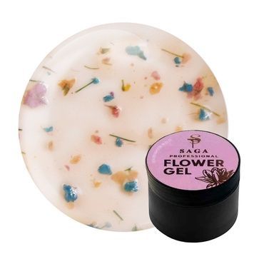 Купити Гель для дизайну Saga Professional Flower Fairy Gel №05 (5 мл, прозорий з жовтими та синіми сухоцвітами) , ціна 200 грн, фото 1