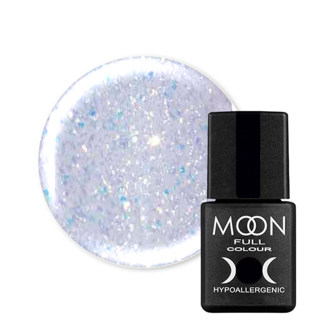 Гель-лак Moon Full Opal №509 (світло-бузковий з різнобарвним шиммером), Opal, 8 мл, Шимер/мікроблиск