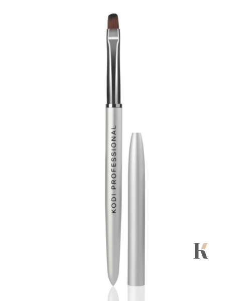 Купить Кисть Kodi для гелевого моделирования ногтей (размер: Oval #6, материал: металлическая ручка, коричневый нейлоновый ворс) , цена 302 грн, фото 1