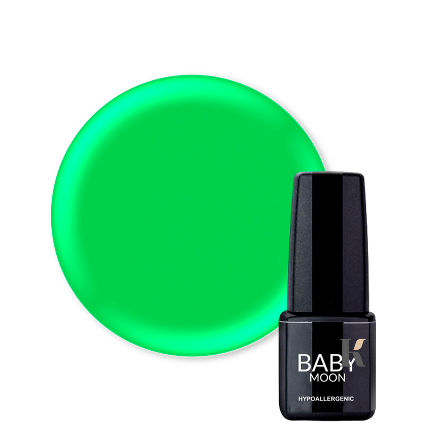 Гель-лак BABY Moon Perfect Neon №012 яскраво-зелений, Baby Moon, 6 мл, Неоновий