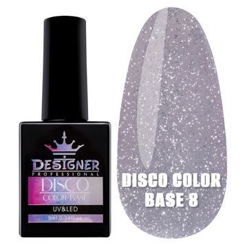 Купити Світловідбивне базове покриття Designer Professional Disco Color Base №8 9 мл (Лаванда) , ціна 125 грн, фото 1