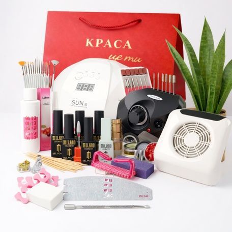 Купить Стартовый набор для маникюра гель-лаком MILANO с лампой UV/LED SUN Х, фрезером ZS-601, вытяжкой DC-001A , цена 1 599 грн, фото 1