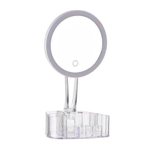 Купити Дзеркало з LED підсвічуванням кругле XH-086 26LED 360° з органайзером (WO-14) , ціна 219 грн в магазині Qrasa.ua