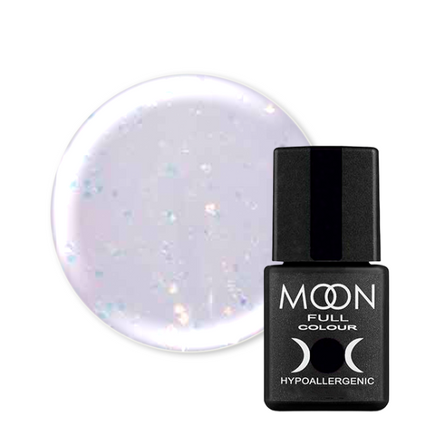 Гель-лак Moon Full Opal №510 (ніжно-рожевий з різнобарвним шиммером), Opal, 8 мл, Шимер/мікроблиск