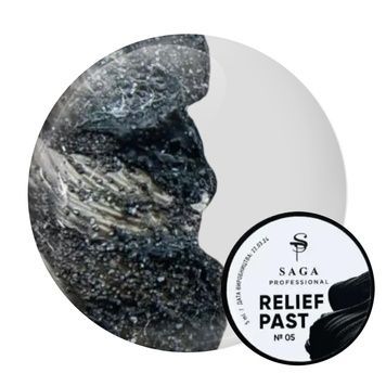Купити Гель-паста для 3D дизайну Saga Professional Relief paste №05 (5 мл, чорна) , ціна 180 грн, фото 1