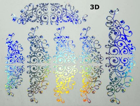 Купити Слайдер-дизайн 3D (серебро голограмма) , ціна 28 грн, фото 1