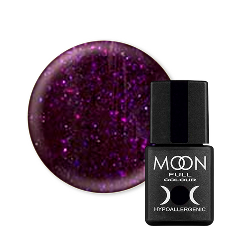 Гель-лак Moon Full Color Classic №221 (вишневий з блискітками), Сlassic, 8 мл, Шимер/мікроблиск