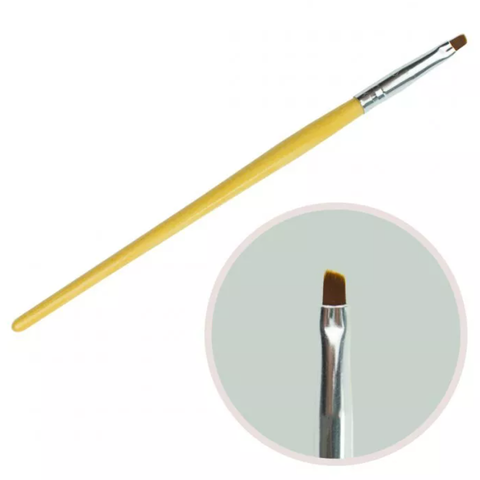 Купити Пензлик для гелю №2 (скошена, дерев'яна ручка) , ціна 30 грн в магазині Qrasa.ua