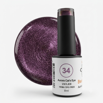 Гель-лак Bee Nails Aurora Cat&rsquo;s Eye 34, 8мл, Aurora Cat Eye, 8 мл, Кошачий глаз